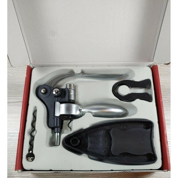 Wine Opening Kit 01-y1144 Corkscrew Foil Cutter Metal Mounted Corkscrew - Picture 5 of 9